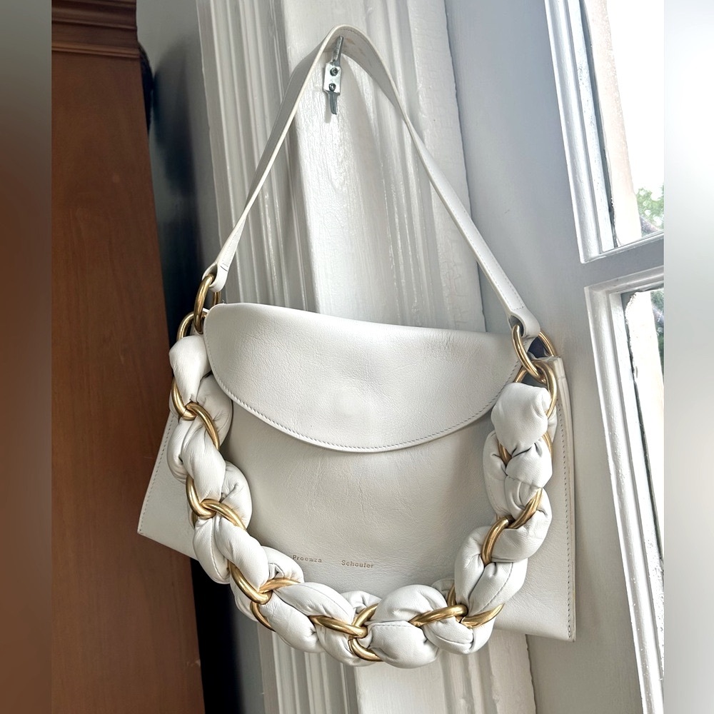 Proenza Schouler Braided Chain Shoulder Bag - White